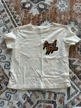 Kids 'Break the Rules' Graphic Tee - Cream with Yellow Accent